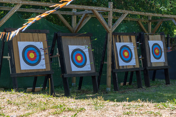 four archery targets