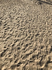 Footprints of love on the beach