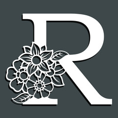 Buchstaben mit Blumen für Monogramm oder Initialen