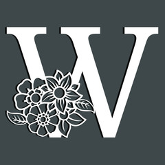 Buchstaben mit Blumen für Monogramm oder Initialen