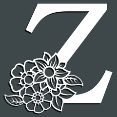 Buchstaben mit Blumen für Monogramm oder Initialen