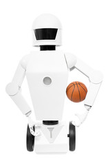 roboter mit basketball in der hand