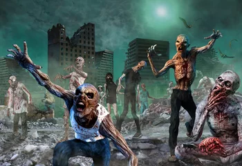 Fotobehang Zombie Scene 3D illustration © warpaintcobra