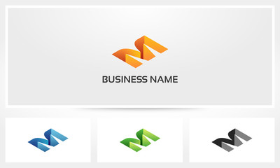 M Letter Hole Alphabet Excavation Logo