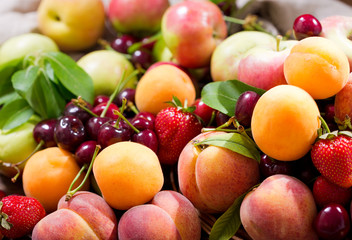 fresh fruits as background