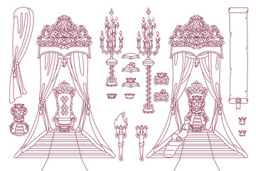vector royal chair, princess throne royal concept © Vetra Kori