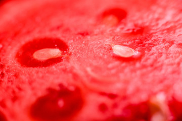 Slices of fresh juicy seedless red watermelon ideal for summer heat