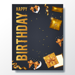 Happy birthday greeting card and party invitation collection