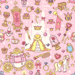 vector seamless pattern Little Princess concept 