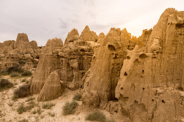 Fototapeta premium Landscape of geological formations of Aguadem de Valdemira or also called Aguaral de Valpalmas in zaragoza spain