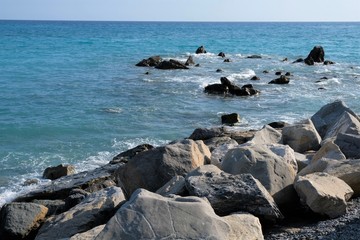 panorama mare scogli pietre costa acqua azzurro natura  oceano 