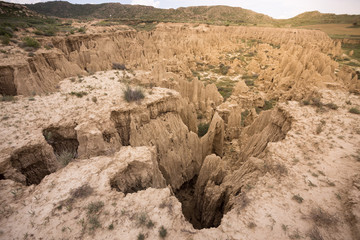 Fototapeta premium Landscape of geological formations of Aguadem de Valdemira or also called Aguaral de Valpalmas in zaragoza spain