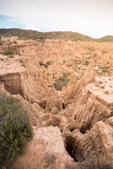 Fototapeta na wymiar Landscape of geological formations of Aguadem de Valdemira or also called Aguaral de Valpalmas in zaragoza spain