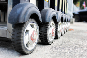 Folding Steel Wheel Expensive iron wheel fence, Steel Gate technology Retractable Fence Building Parking area Building Outdoor. Stainless steel folding gate