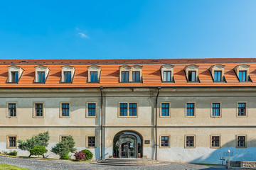 Bratislava, Slovakia May 24, 2018: Bratislava, Slovakia May 24, 2018: Bratislava castle. Bratislavsky Hrad close-up panorama with no people in sunny day. Exterior view of the castle in Bratislava.