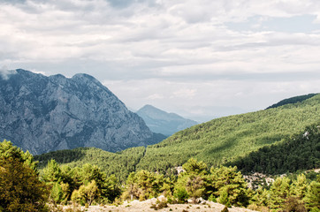 Obraz premium Turkish landscape in Beydaglari Sahil Milli Parki, Toros (Taurus) mountain range, Tekirova, Turkey.
