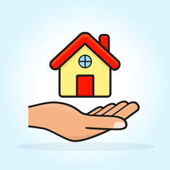 house icon in hand concept