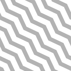 Seamless diagonal zigzag pattern - vector linear background. White and gray texture. Stylish design