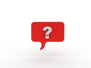 3d rendering question mark in speech bubble

