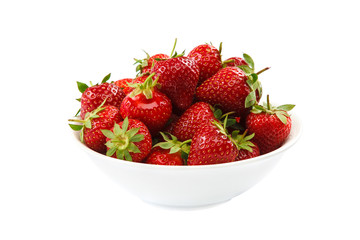 Fruits of strawberries isolated on white background