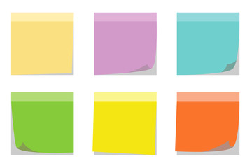 Colors set of sticky notes isolated-vector illustration - obrazy, fototapety, plakaty