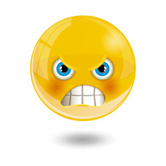 Yellow smiley emoticons, emoji, vector illustration.