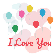 I Love You greeting card flat vector illustration - 207907577