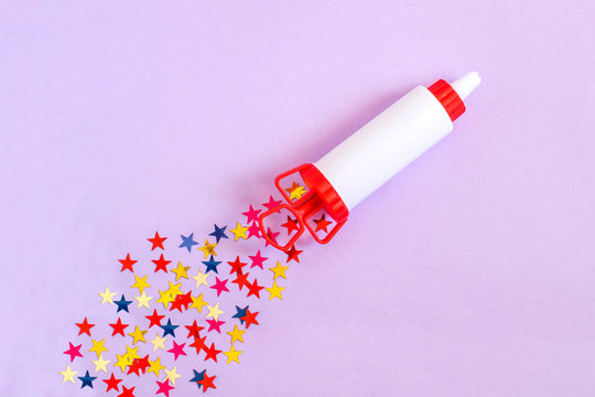 Creative idea: confectionery syringe as rocket