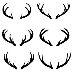 vector large collection of deer silhouettes