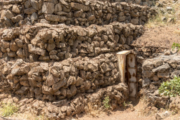 Military bunker entrance on Mount Bental on the Israeli Syrian border 