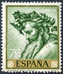 stamp printed by Spain, shows Triumph of Baco Ribera