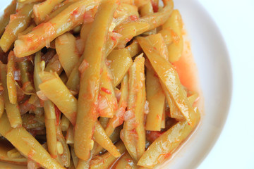 Cooked Green Beans On A Plate