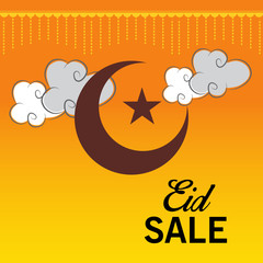 Sale Banner Or Sale Poster For Festival Of Eid Mubarak with Text space Background.