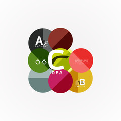 Paper infographic banner template with a b c options, infographics elements