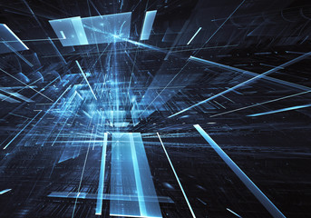 Obraz premium Fractal art - computer 3D image, technological background