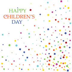 International children s day colorful background. Colorful flying confetti.