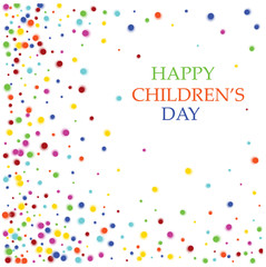 International children s day colorful background. Colorful flying confetti.