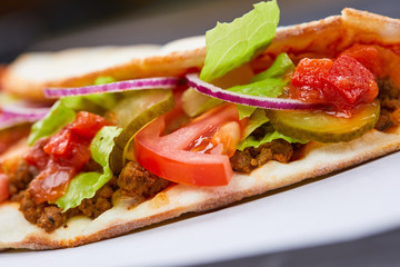 sandwich wrap with meat and vegetables