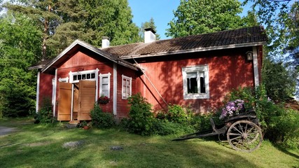 Traditional Finnish old house in countryside