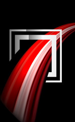 Rainbow fluid colors wave and metallic geometric shape