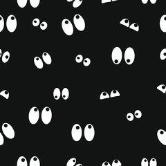 Nahtloses Muster mit Cartoon Augen im Dunkeln