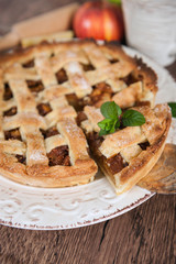 Traditional puff pastry apple pie