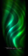 Neon glowing wave, magic energy and light motion background