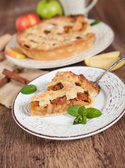 Traditional puff pastry apple pie