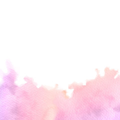 Hand painted pink watercolor bottom border texture with soft edg