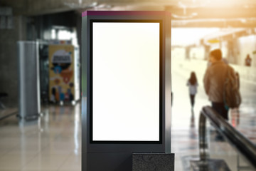 blank advertising billboard at airport.