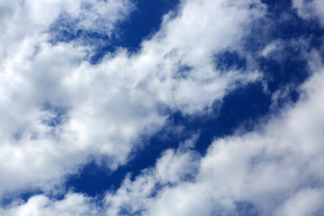 Fototapeta premium Blue sky with cloud closeup.