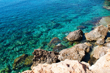 Background of transparent blue water