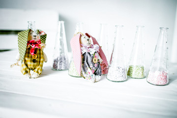 Wooden shelf with decorative elements