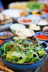 Healthy meals with salad